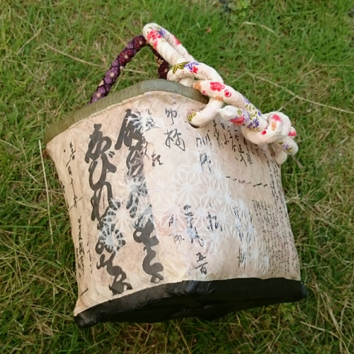 一閑張】小物でアクセント～シンプル一閑張りのかごバッグ かごバッグ