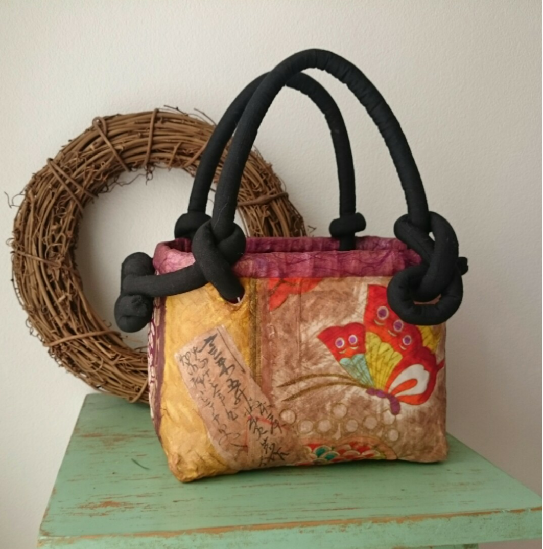 一閑張り（いっかんばり）の素敵な籠バックです。 一閑張りバッグ | 水木屋馬場商店