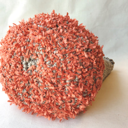 リネンかぎ針編みバッグ　オレンジフリンジ 8枚目の画像