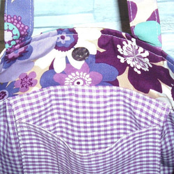 北欧花柄　グラニーバッグ　濃淡紫　肩がけ　 7枚目の画像