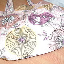 グラニーバッグ　ボタニカルな花柄　マグネットボタン　内ポケットあり　ピンク　肩がけ　 5枚目の画像