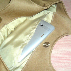 スッキリトートバッグ(Mサイズ）　マスタード色　肩がけ 4枚目の画像