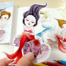 甜美人魚 水彩插畫貼紙組 - 貼紙包 手帳貼紙 可愛貼紙 第2張的照片