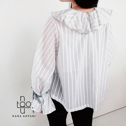 襟袖フリルブラウス ブラウス nana aotani 通販 4234464｜Creema