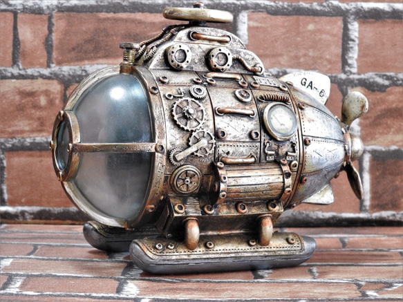 アンティーク スチームパンク 珍しい 気球 時計 限定品！重厚感のあるスチームパンクの気球（カラーチェンジ） その他