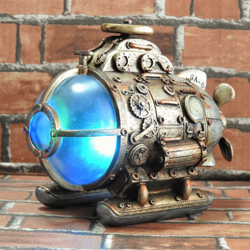 アンティーク スチームパンク 珍しい 気球 時計 限定品！重厚感のあるスチームパンクの気球（カラーチェンジ） その他