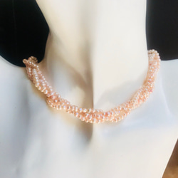 入手困難！【本物・高品質・真珠】ピンク ベビーパール の 3連ネックレス 4枚目の画像