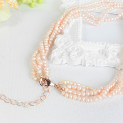 入手困難！【本物・高品質・真珠】ピンク ベビーパール の 3連ネックレス 3枚目の画像