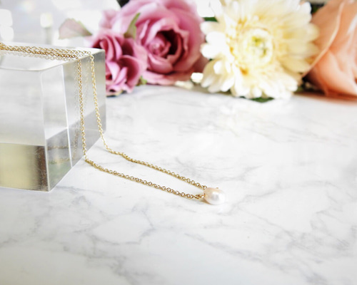 本物 淡水パール バロックパール と 14kgf の プチ ネックレス