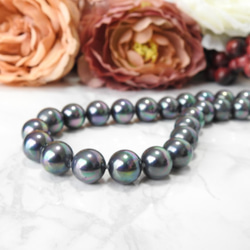 【本物・真珠】南国・ブラックパールの大粒ネックレス 3枚目の画像
