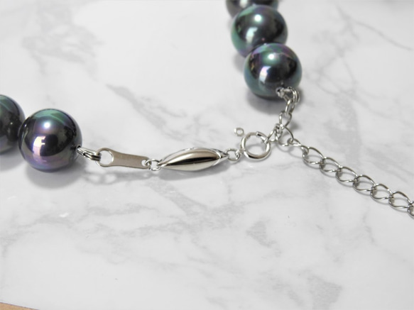 【本物・真珠】南国・ブラックパールの大粒ネックレス 6枚目の画像