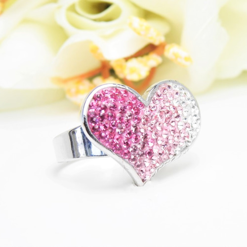 ●美品〇スワロフスキー　フラワーハート　ピンク 9 SWAROVSKI（スワロフスキー） 置物 廃盤品 フラワーハート ピンク