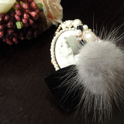 送料無料！オールドフレンチの ミンク ファー ブローチ ブローチ  
