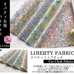 リバティ【カットクロス】生地「パステルＤ」5種セット　はぎれ　布　綿　LIBERTY 2枚目の画像