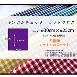 リバティ【カットクロス】生地「ギンガムチェック」5種セット　はぎれ　布　綿　LIBERTY 5枚目の画像