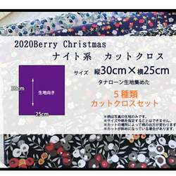 リバティ　2020 BerryXmas　ナイトカラー　カットクロス（LIBERTY FABRICS/５枚セット） 5枚目の画像