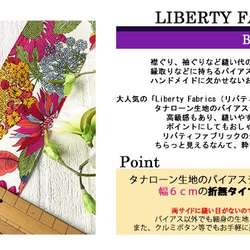 リバティ【バイアステープ】　アンジェリカ・ガーラ◆広幅６ｃｍ◆　3ｍカット済　バイヤス　綿　６LIBERTYbias32 3枚目の画像