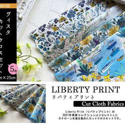 リバティ【カットクロス】生地「 2021SSヴィスタ」5種セット　はぎれ　布　綿　LIBERTY 2枚目の画像