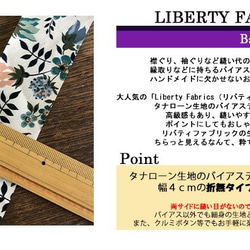 リバティ【バイアステープ】　エデナム　幅4ｃｍ　3ｍカット済　バイヤス　綿　LIBERTYbias127 3枚目の画像