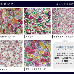 リバティ【カットクロス】生地「2021ピンク」5種セット　はぎれ　布　綿　LIBERTY 3枚目の画像