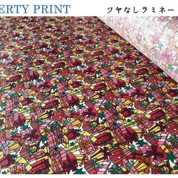 リバティ【ラミネート】チェックサプライズ　ピンク（30cm×50cm）カット済　ビニコ　生地　ボタニカル　LIBERTY 4枚目の画像