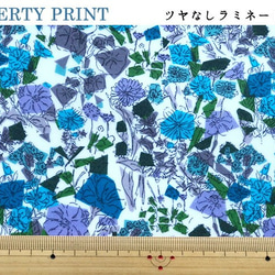 リバティ【ラミネート】コンフェッティフラワーズ　ブルー系（30cm×50cm）カット済　ビニコ　生地　LIBERTY 4枚目の画像