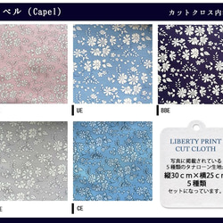 リバティ【カットクロス】生地「 カペル」5種セット　はぎれ　布　綿　LIBERTY 3枚目の画像