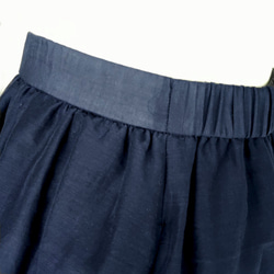 【送料無料】スカート　６枚ハギスカート　紺　シルクコットン　両サイドポケット　フリーサイズ　裏地付き　涼しい　洋服 7枚目の画像