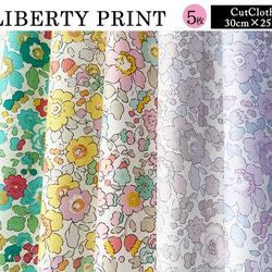 リバティ【カットクロス】生地「ベッツィ」5種セット　はぎれ　布　綿　LIBERTY 6枚目の画像