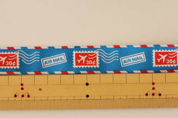 ★Air Mail」ＵＳＡ製刺繍リボン　usa-k18　幅22ｍｍ 5枚目の画像