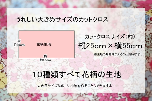 暖色系　花柄カットクロス１０枚セット（１セット単位） 4枚目の画像