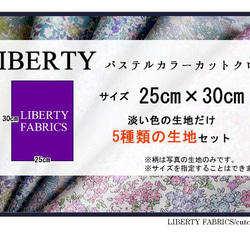 LIBERTY　パステルA『淡い色』系カットクロス（リバティファブリック/５枚セット） 5枚目の画像