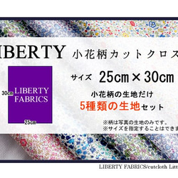 LIBERTY　特に小さいな小花柄カットクロス（リバティファブリック/５枚セット） 5枚目の画像