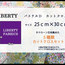 LIBERTY　パステルD『淡い色』系カットクロス（リバティファブリック/５枚セット） 6枚目の画像