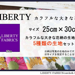 LIBERTY　カラフルな大きな花柄カットクロス（リバティファブリック/５枚セット） 3枚目の画像