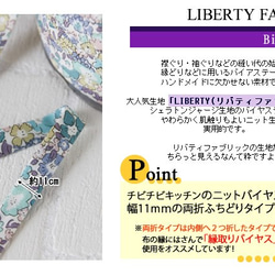 リバティ【バイアステープ】ニット両折　ミシェル　幅11ｍｍ　2ｍカット済　バイヤス　綿　LIBERTY15NIT 3枚目の画像