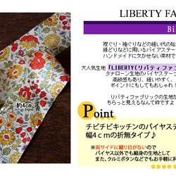 リバティ【バイアステープ】　ダンジョ　幅4ｃｍ　3ｍカット済　バイヤス　綿　LIBERTYbias39 3枚目の画像