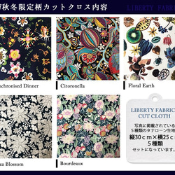 リバティ　2017秋冬限定　カットクロス（LIBERTY FABRICS/５枚セット） 3枚目の画像