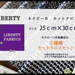 リバティ　ネイビーＢ　カットクロス（LIBERTY FABRICS/５枚セット） 3枚目の画像