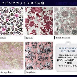 リバティ　シックピンク　カットクロス（LIBERTY FABRICS/５枚セット） 4枚目の画像