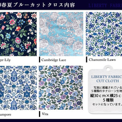 【販売終了】リバティ　2019春夏ブルー　カットクロス（LIBERTY FABRICS/５枚セット） 5枚目の画像