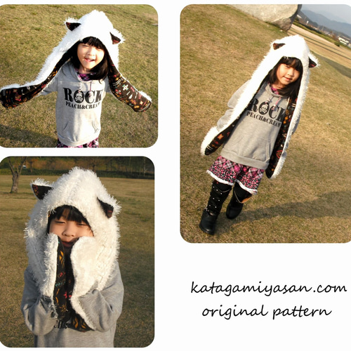 ネコ耳 フード付きマフラーの型紙 型紙 型紙屋さん.com 通販 3177904