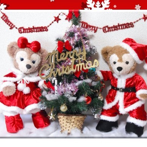 ダッフィー＆シェリーメイ用 クリスマスコスチュームの型紙 編み