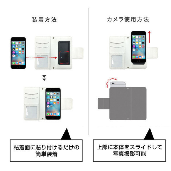 【送料無料(メール便)】手帳型スマホケース(13輪のすずらん ピンク)iPhone&Android 5枚目の画像