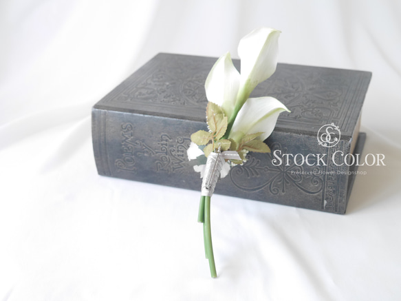 コサージュ ブローチ カラーリリィ (M)【No.039】ケース付き＊卒業式 入学式 入園式 卒園式 結婚式 フォーマル 3枚目の画像