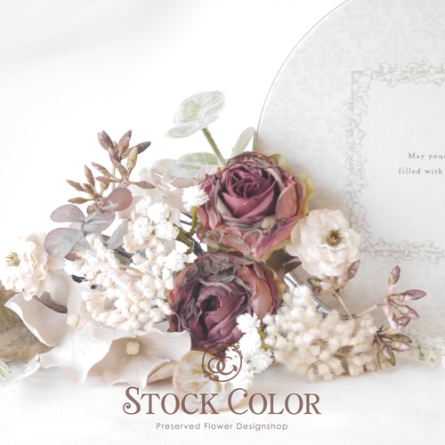 アンティークローズのヘッドドレス/ヘアアクセサリー(バーガンディ