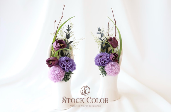 参考商品)プリザーブドフラワー 仏花アレンジMサイズ 花器.お供え花