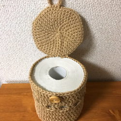 蓋付き トイレットペーパーストック 3枚目の画像