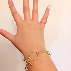 gold design chain bracelet 2枚目の画像