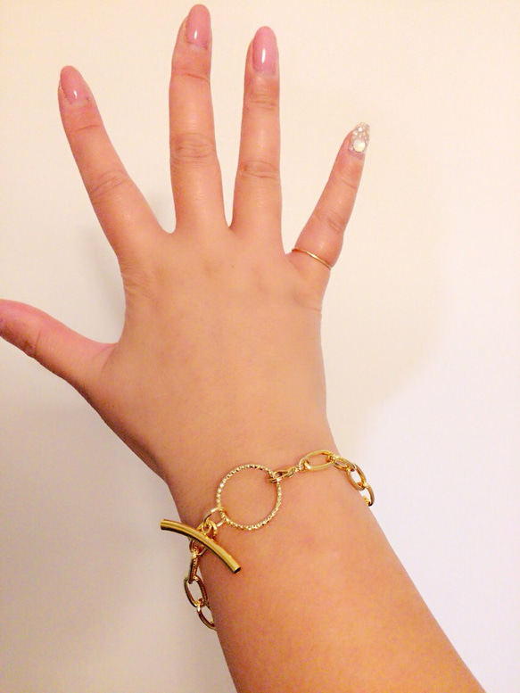 gold design chain bracelet 2枚目の画像